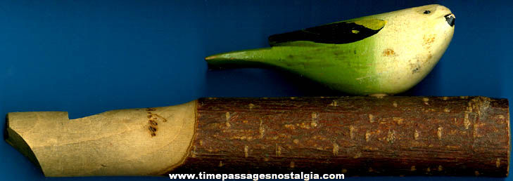 Old Carved Wood Bird Whistle