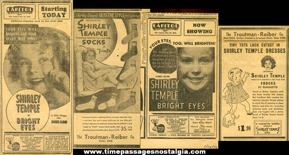 (7) Old Shirley Temple Paper Items