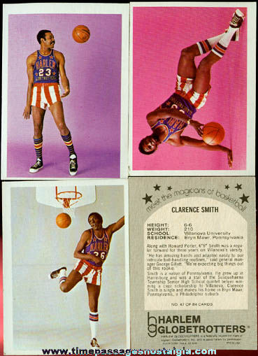 (4) Old Harlem Globetrotters Basketball Trading Cards