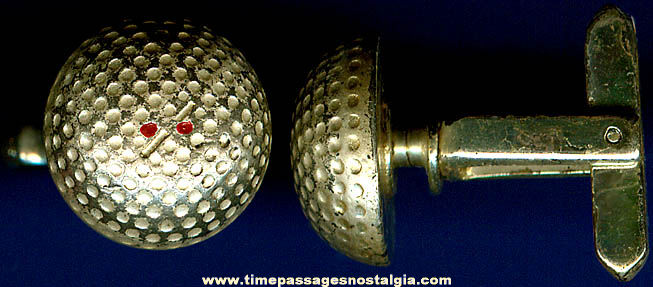 Old Pair Of Golf Ball Cuff Links