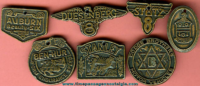 (7) Old Metal Antique Auto Charms