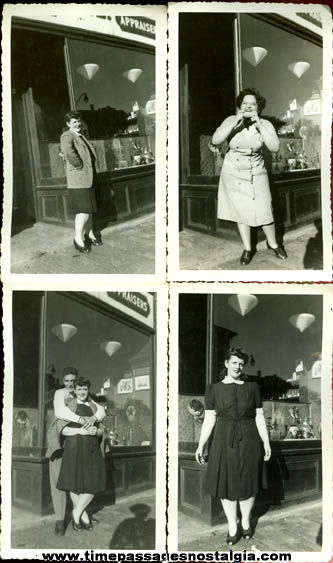 (8) WWII Era Drug Store Front / Exterior Photographs With Advertising