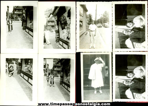 (8) WWII Era Drug Store Front / Exterior Photographs With Advertising