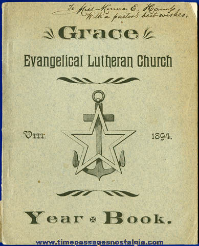 1894 Grace Evangelical Lutheran Church Yearbook