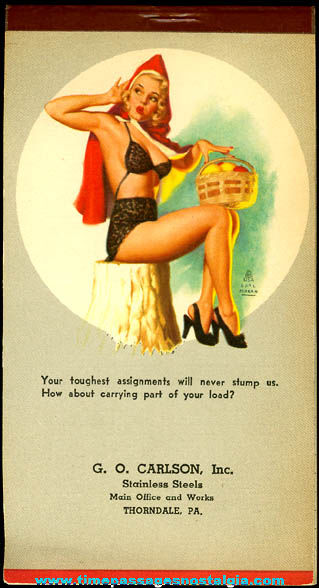 Unused 1949 Risque Advertising Calendar Booklet