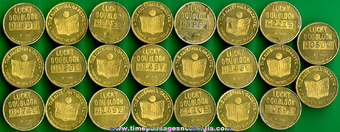 (23) 1960 Haverhill Gazette Newspaper Lucky Doubloon Coins / Tokens