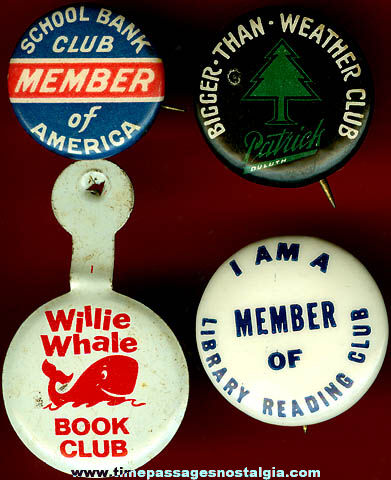 (4) Old Club Membership Advertising Buttons