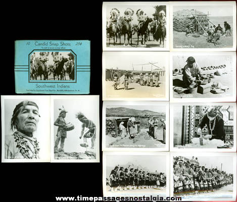 Set Of (10) Old Southwest Native American Indian Souvenir Photographs