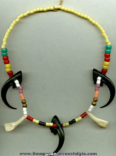 Old Glass & Plastic Simulated Indian Necklace