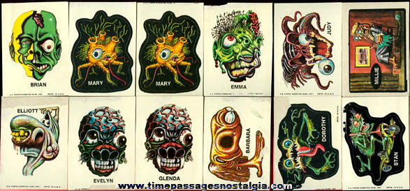 Monster Initial Stickers 1973 Topps Vintage Bubble Gum Trading Card Wr —