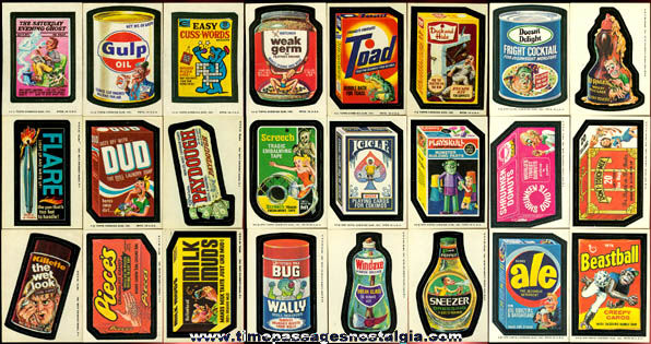 (61) Old Unused Topps Wacky Packages Stickers / Trading Cards