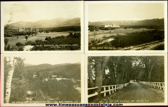 (4) Different Old Unused White Mountains, New Hampshire Real Photo Post Cards