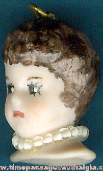 Tiny Painted Porcelain Doll Head Charm