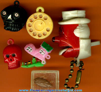 (6) Old Gum Ball Machine Mechanical Prize Charms
