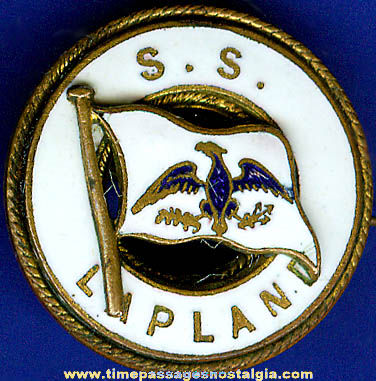 Old Enameled Brass S.S. Lapland Pin