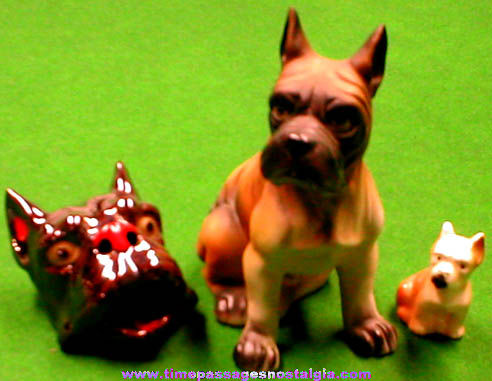 (3) Different Boxer Dog Figurines