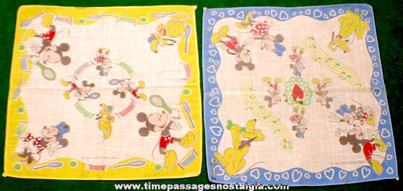(2) Old Walt Disney Character Handkerchiefs