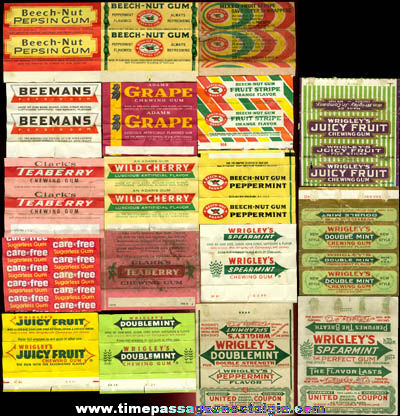 (18) Different Old Chewing Gum Wrappers