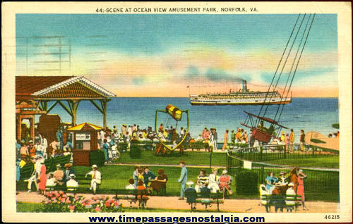 1950 Norfolk, Va. Ocean View Amusement Park Color Post Card