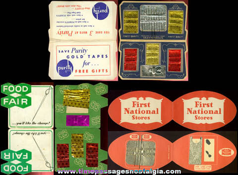 (3) Different Old Grocery Store Advertising Premium Sewing Needle Cases