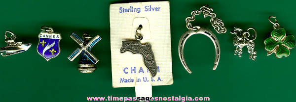 (7) Different Silver Charm Bracelet Charms