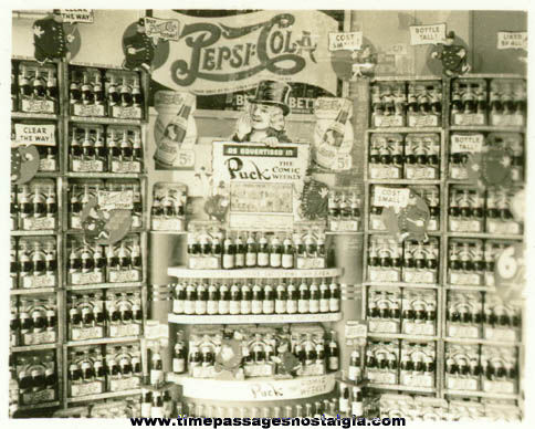 (5) Small Old Pepsi Cola & Puck - The Comic Weekly Advertising Display Photographs