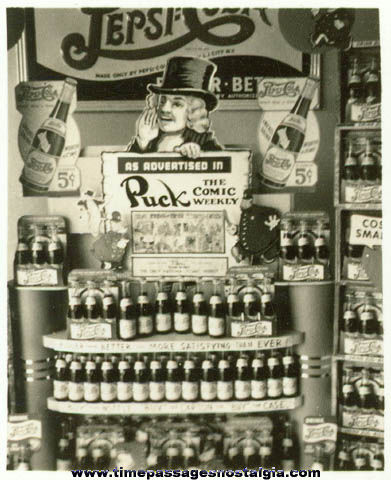 (5) Small Old Pepsi Cola & Puck - The Comic Weekly Advertising Display Photographs