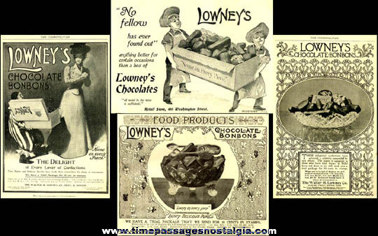 (4) Early Lowney’s Candy Advertisements