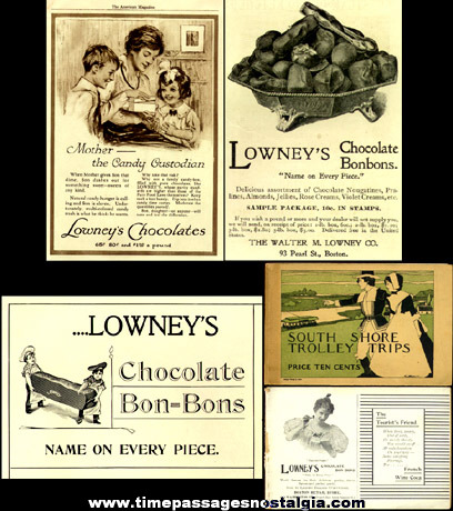 (4) Early Lowney’s Candy Advertisements
