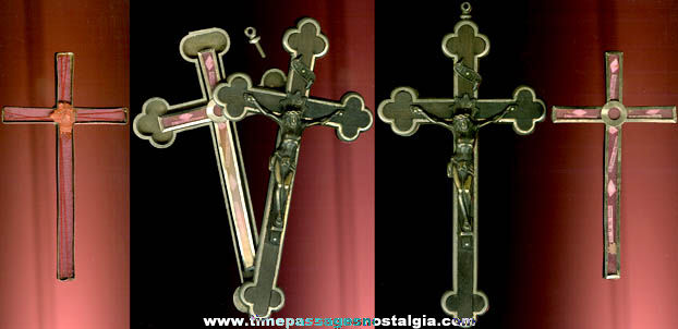 Large Old Crucifix With (6) Relics Inside