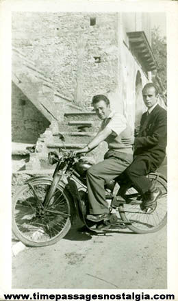 Old Motorcycle With Riders Photograph