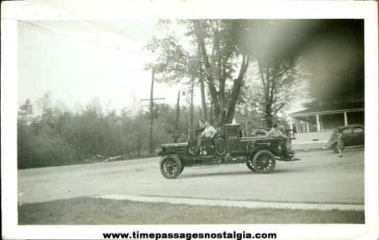 Old Fire Truck & Firemen Photograph