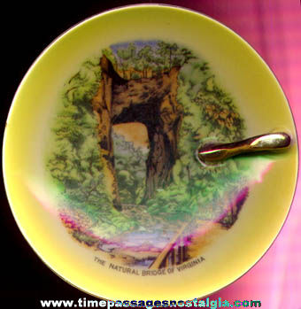 Old Natural Bridge Advertising Souvenir Porcelain Serving Dish / Plate