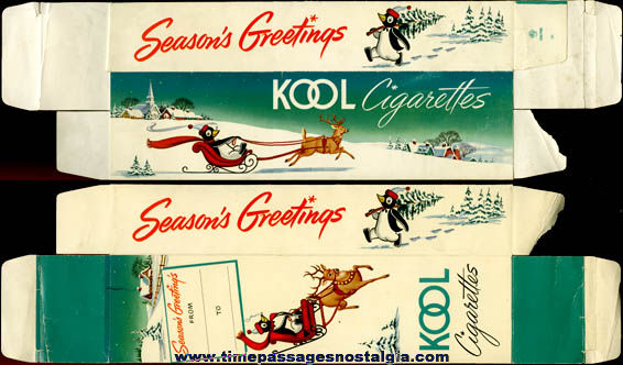 Old KOOL Cigarettes Christmas Gift Carton