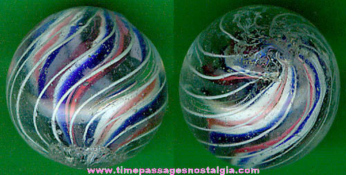 Old Hand Made Divided Core Swirl Marble