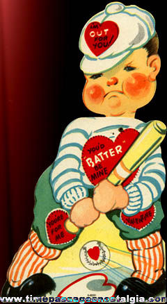 Old Baseball Player Valentine Greeting Card