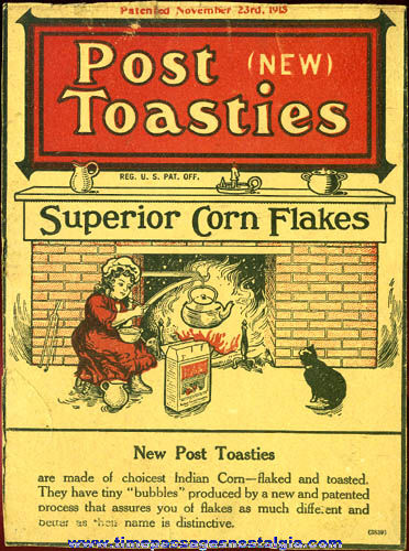 Early Post Toasties Cereal Box Panel
