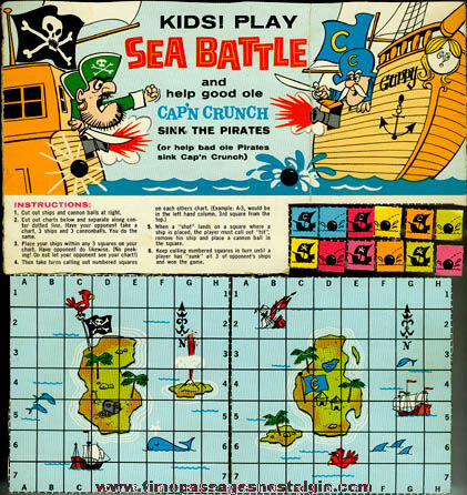 Complete Old Cap’n Crunch Cereal Box Board Game