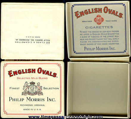 Old Philip Morris English Ovals Cigarettes Advertising Box
