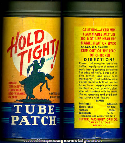 Colorful Old Tube Patch Advertising Can