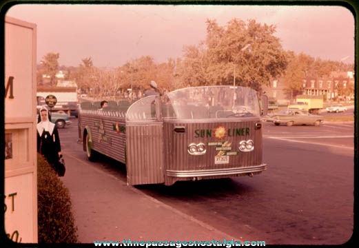 Old Open Air Bus Color Photo Slide