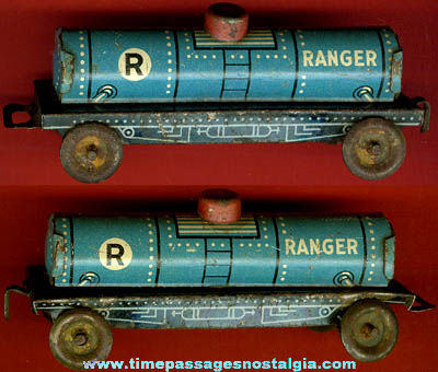 Small Old Tin Toy Tanker Train Car
