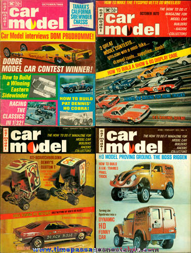 (4) Old Model Kit & Slot Car Hobby Magazines