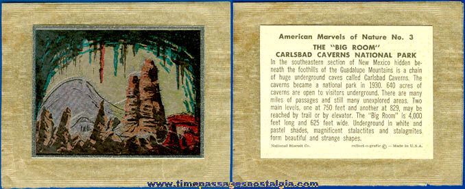 Old Carlsbad Caverns National Biscuit Company Premium Trading Card