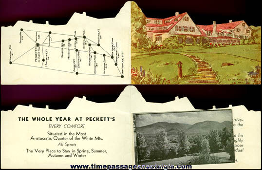 1923 Miniature Diecut Franconia, New Hampshire Hotel Advertising Brochure With Insert & Cover