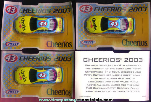 (4) Unopened Cheerios Cereal / Richard Petty Premium Race Cars