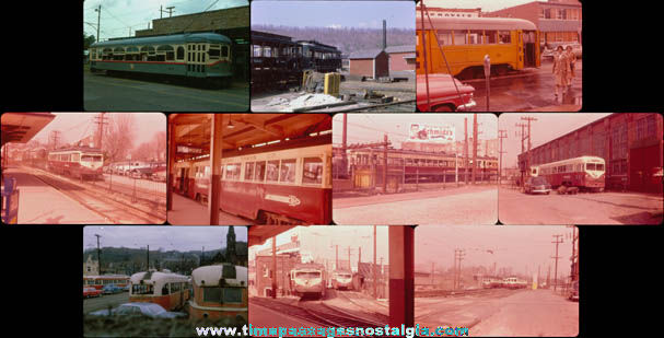 (10) Old Train / Street Car Photograph Slides