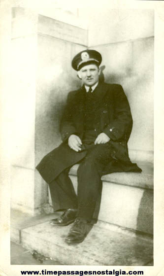 Old Engineer / Sailor Photograph With Papers