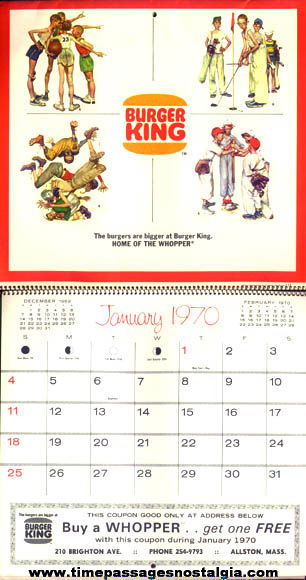 1970 Norman Rockwell Burger King Calendar