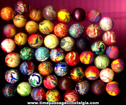 (50) Colorful Old Rubber Super Balls
